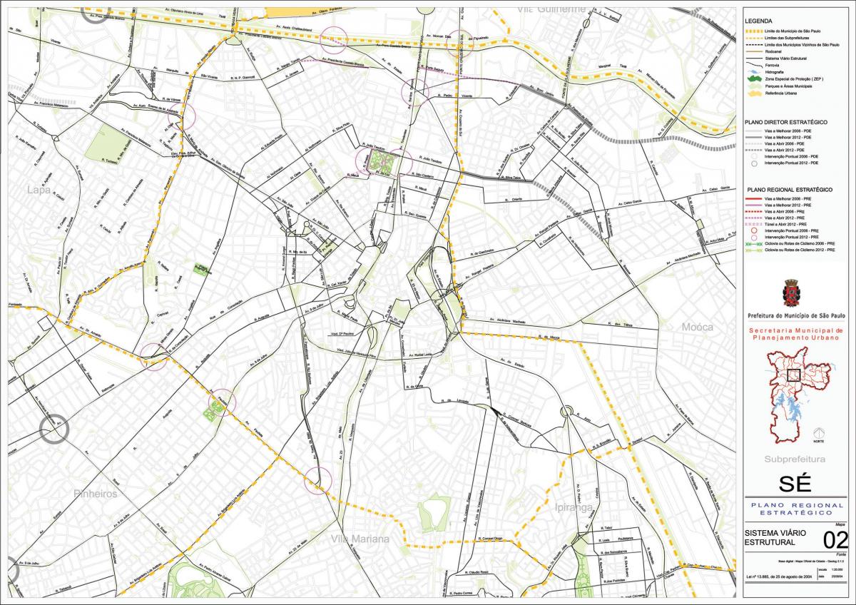Mapa a izgledaju kao otisci prstiju Sao Paulo - Putevi