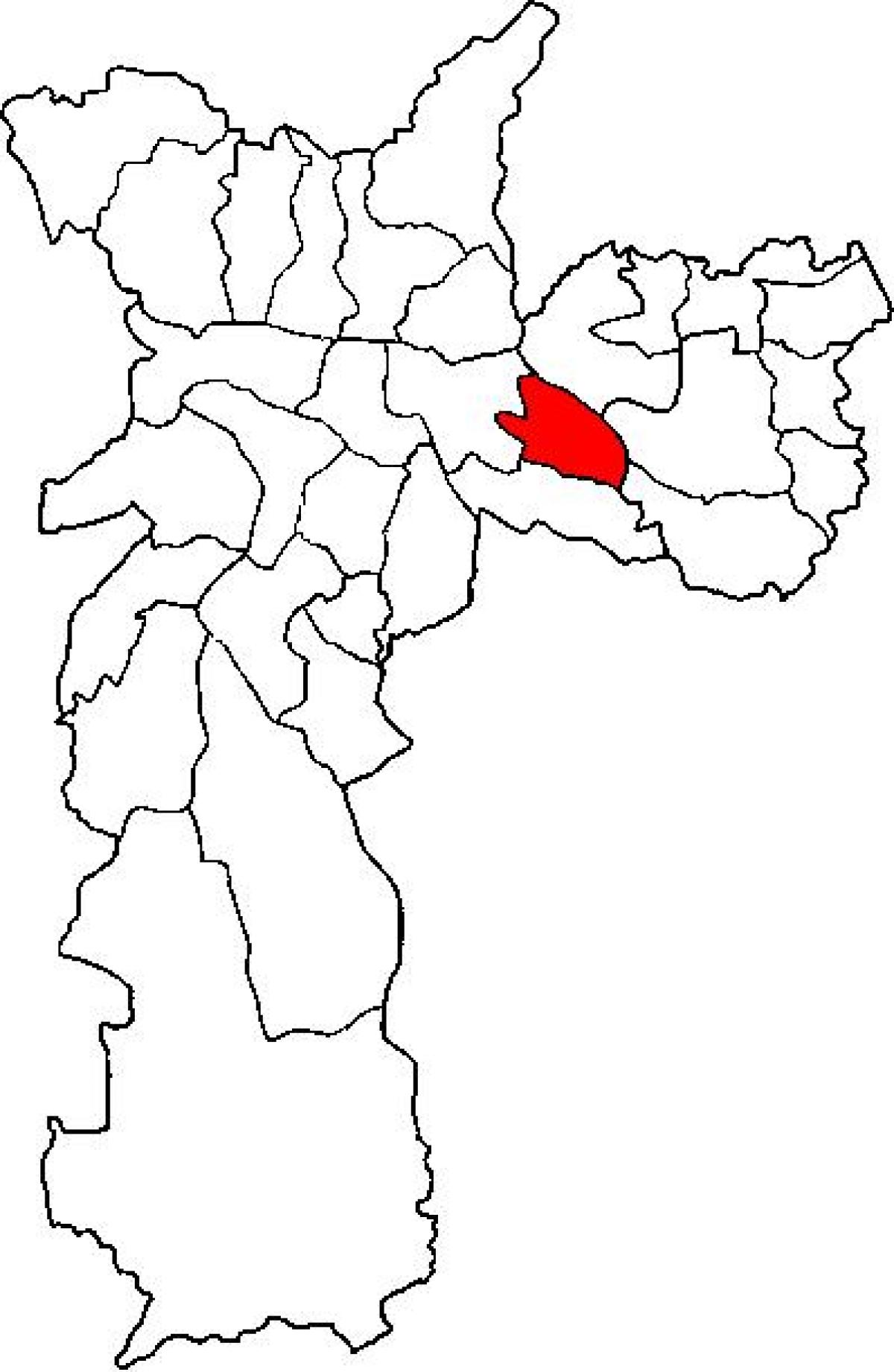 Mapa Aricanduva-Vila Formosa pod-prefektura Sao Paulo