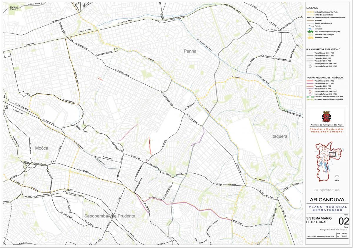 Mapa Aricanduva-Vila Formosa Sao Paulo - Putevi