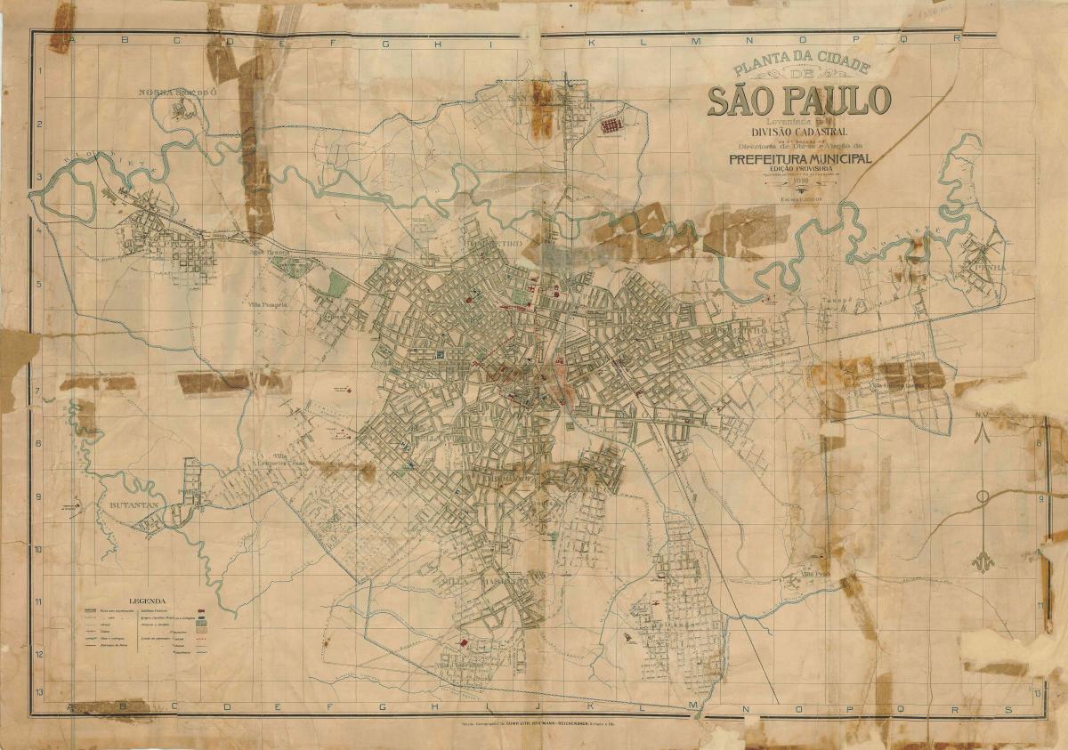 Mapa bivši Sao Paulo - 1916