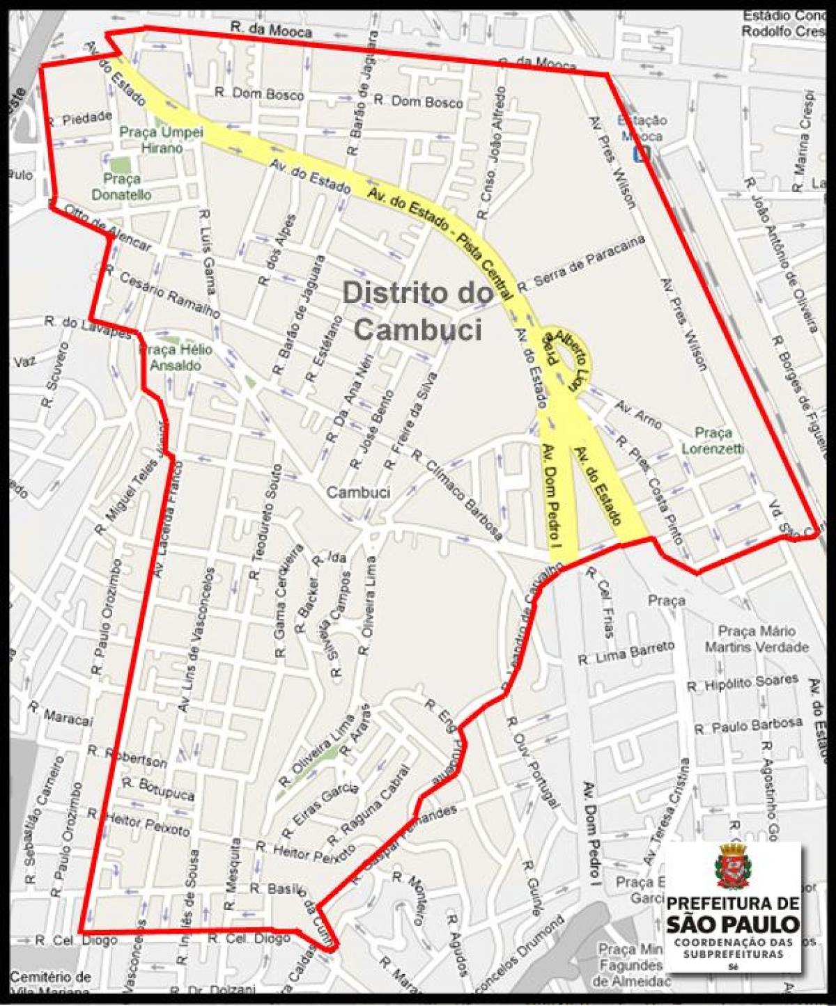 Mapa Cambuci Sao Paulo