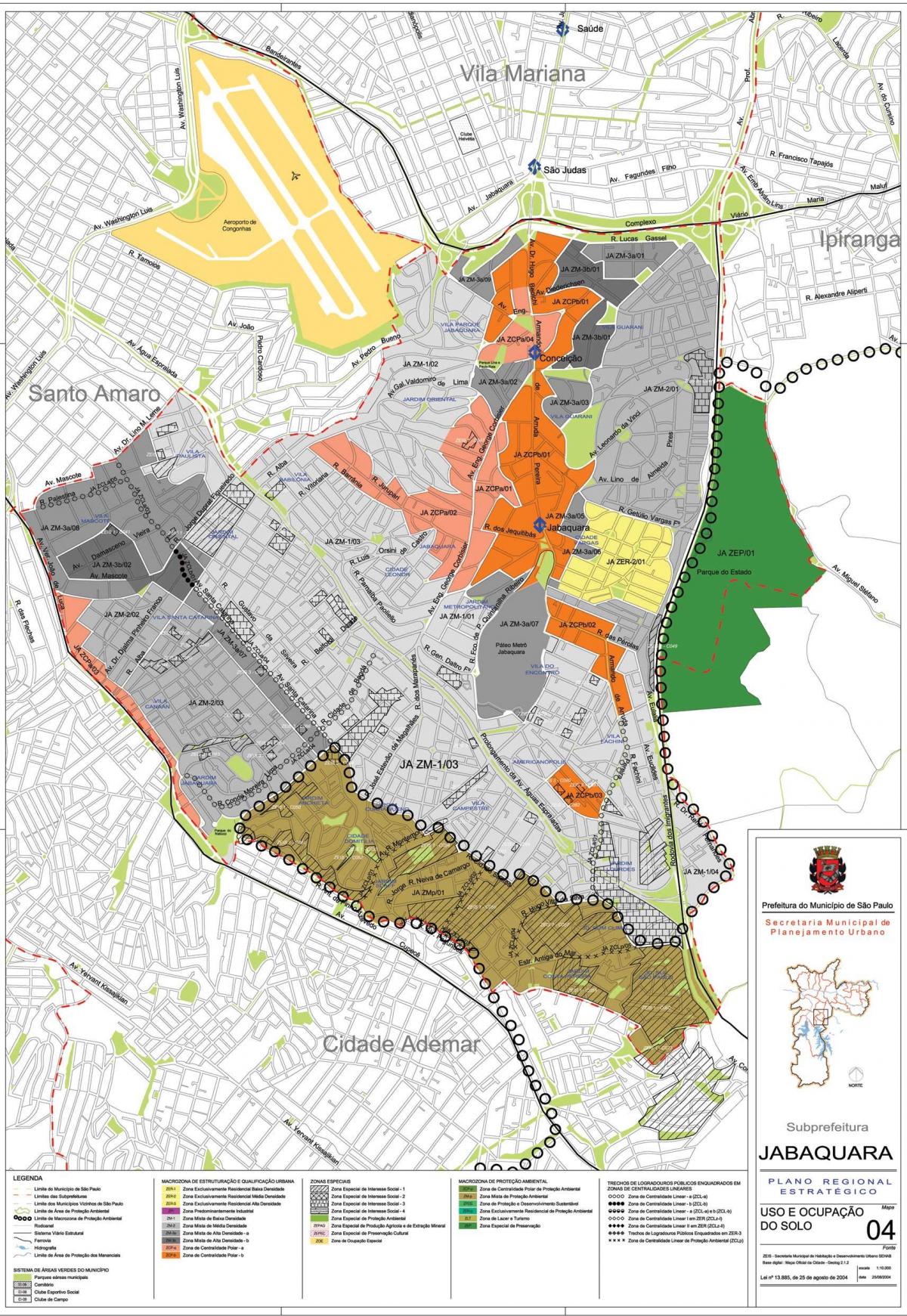 Mapa Jabaquara Sao Paulo - Okupacija tlu