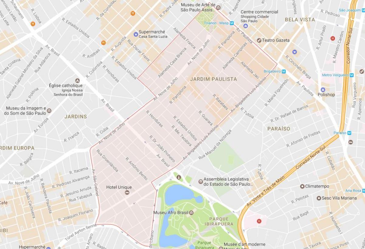 Mapa Jardim Paulista Sao Paulo