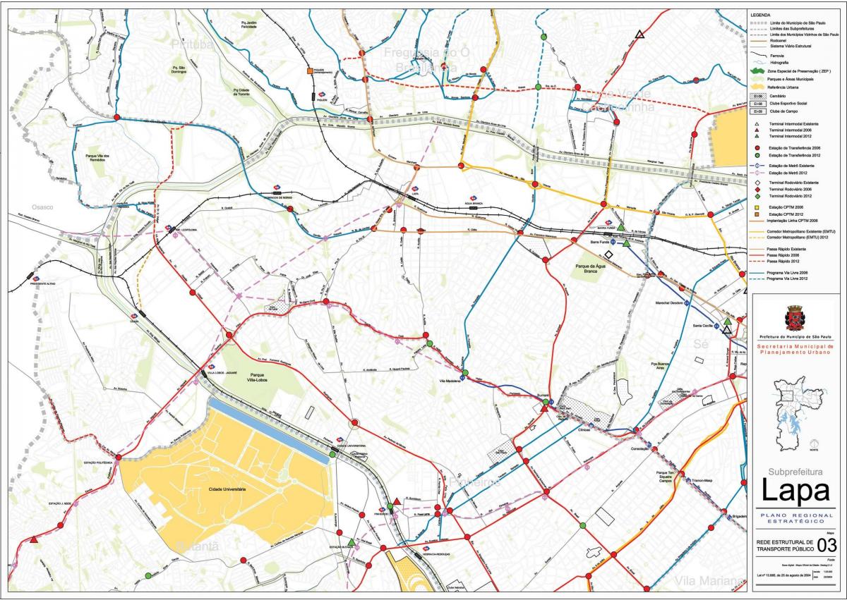 Mapa Lapa Sao Paulo - Javni prijevoz