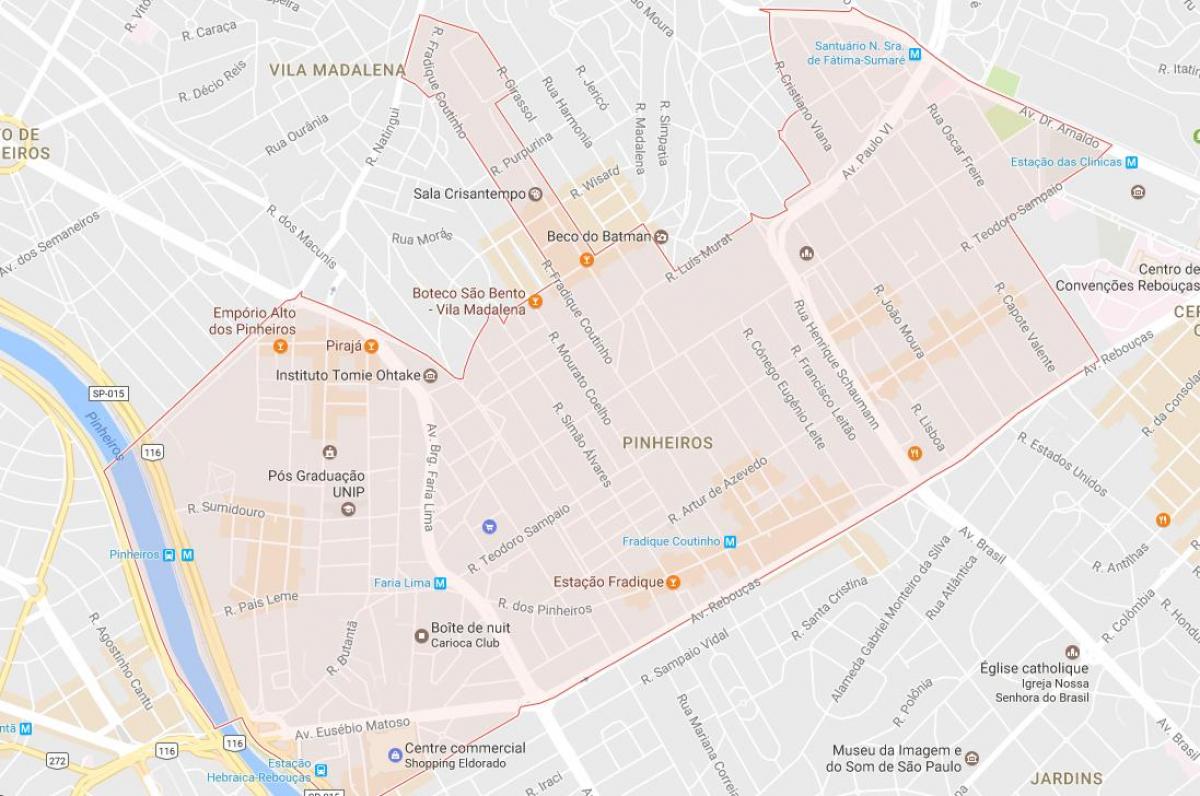 Mapa Pinheiros Sao Paulo