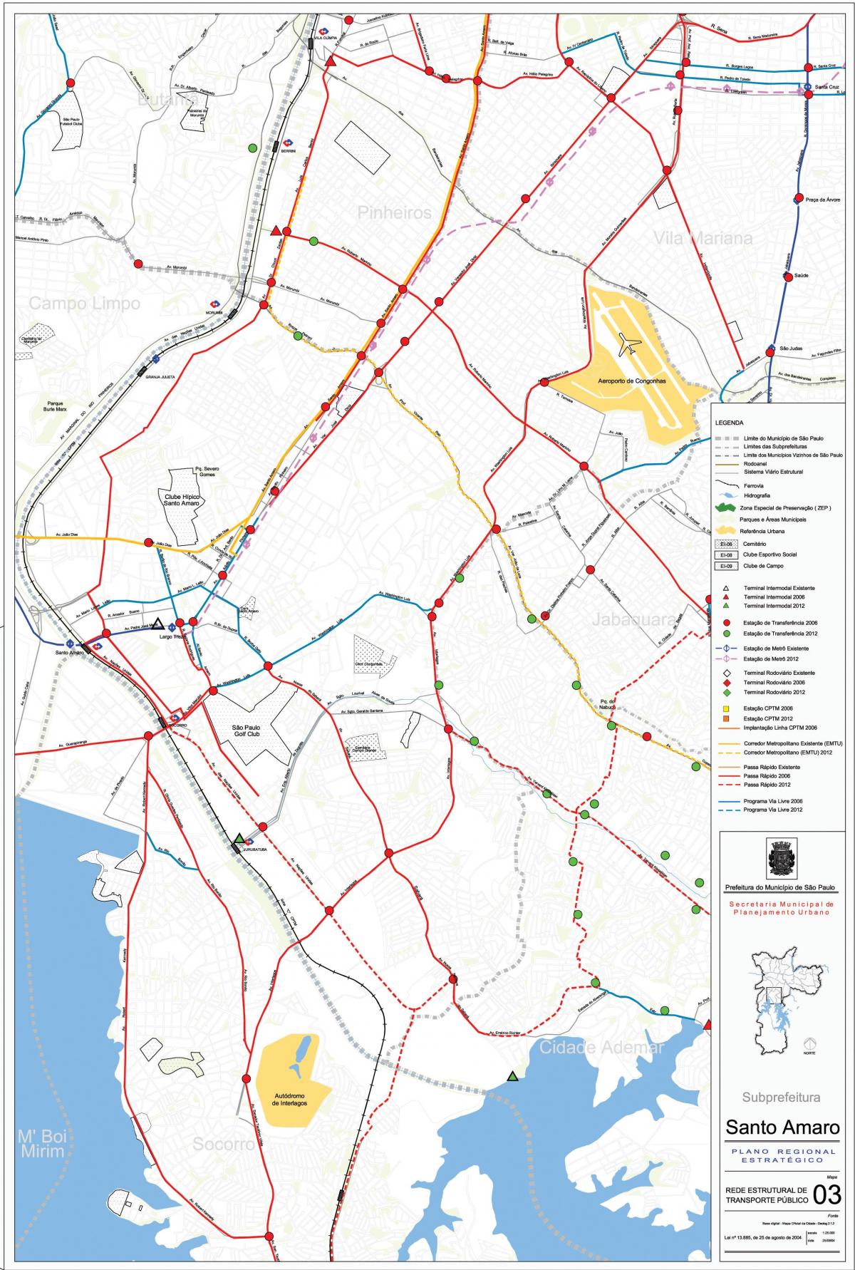 Mapa Santo Amaro Sao Paulo - Javni prijevoz