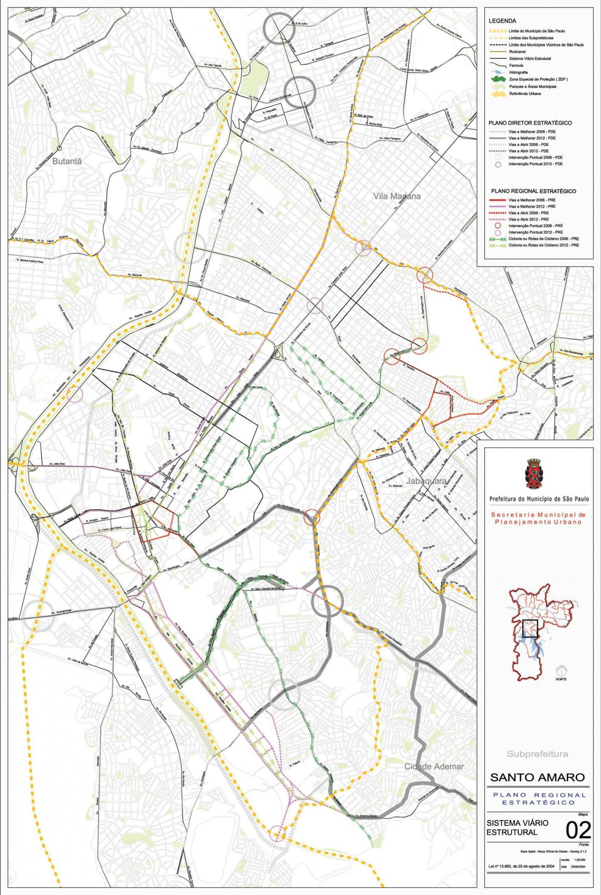 Mapa Santo Amaro Sao Paulo - Putevi