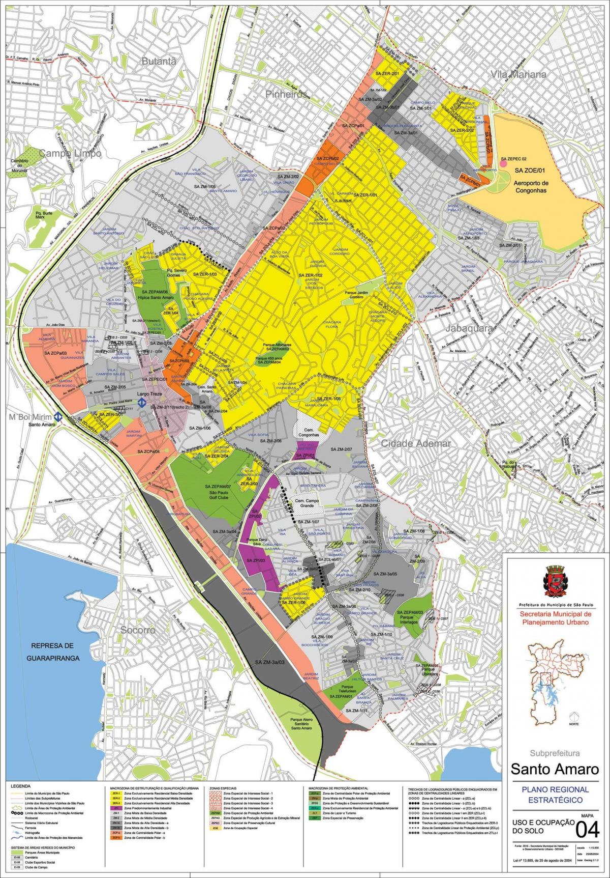Mapa Santo Amaro Sao Paulo - Okupacija tlu