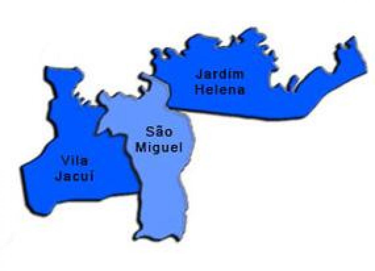 Mapa Sao Miguel Paulista pod-prefektura