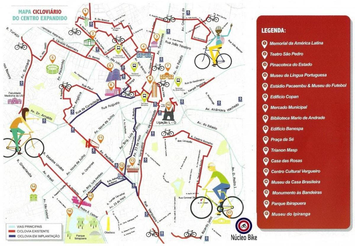Mapa Sao Paulo bicikl put