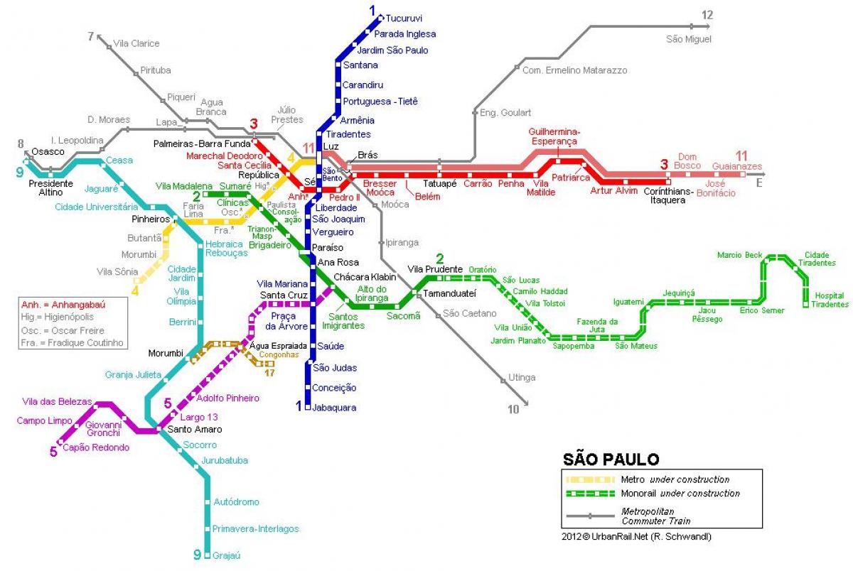 Mapa Sao Paulo odeljku