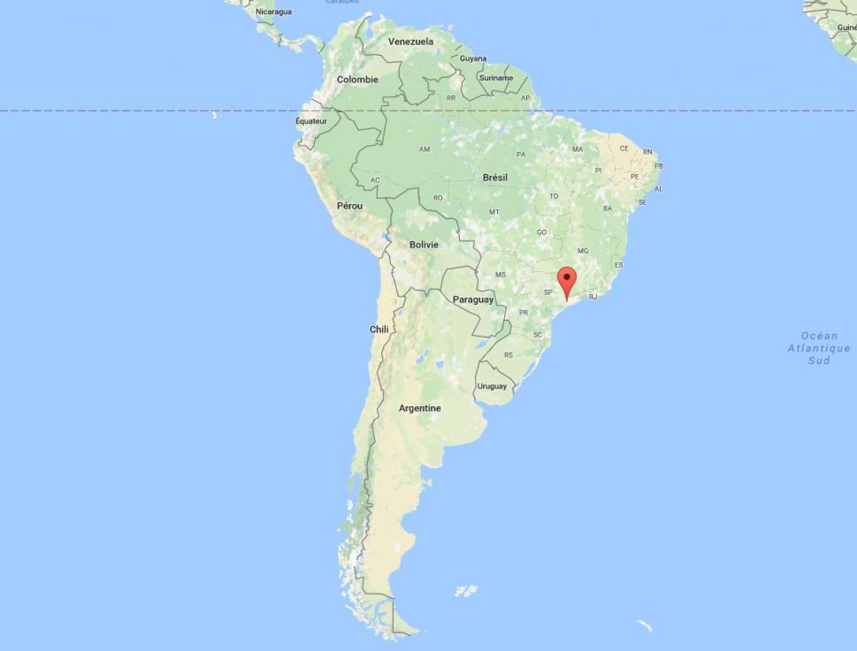 Mapa Sao Paulo u Južnoj Americi.