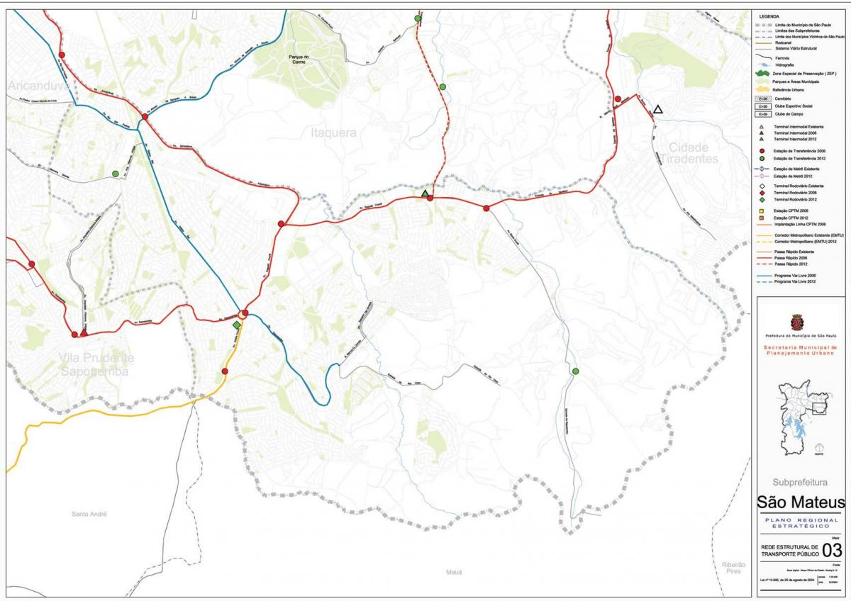 Mapa Sao proganjao braću mateja Sao Paulo - Javni prijevoz