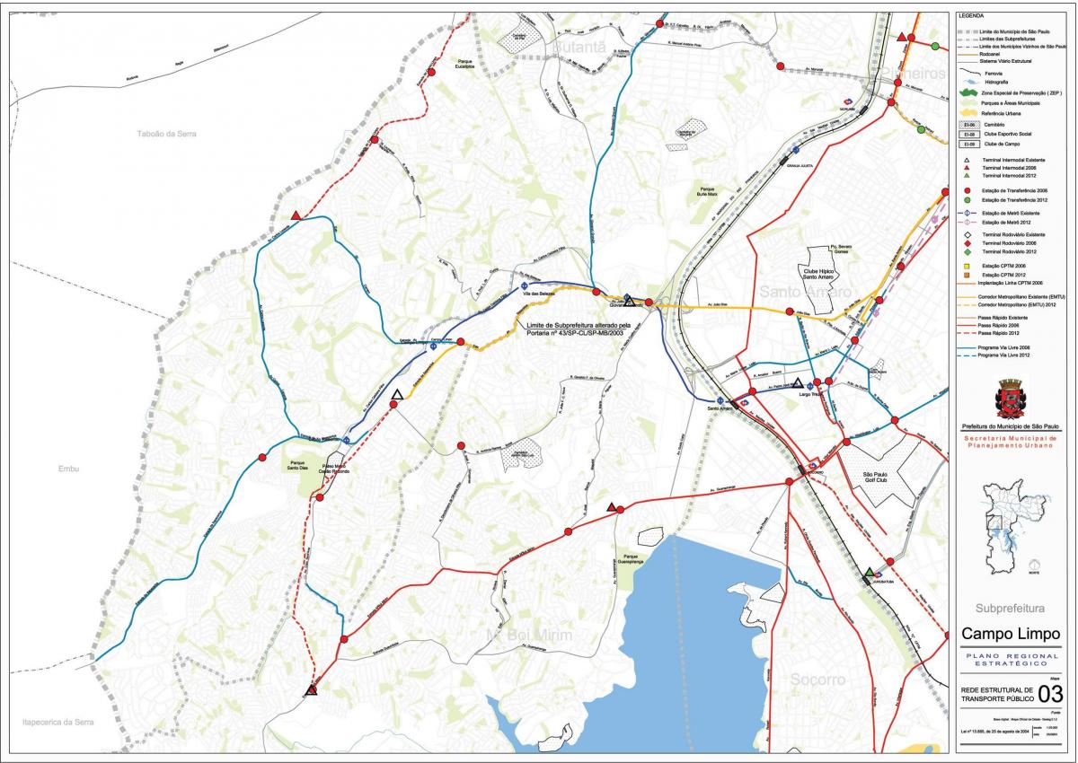 Mapa Unajmili Limpo Sao Paulo - Javni prijevoz