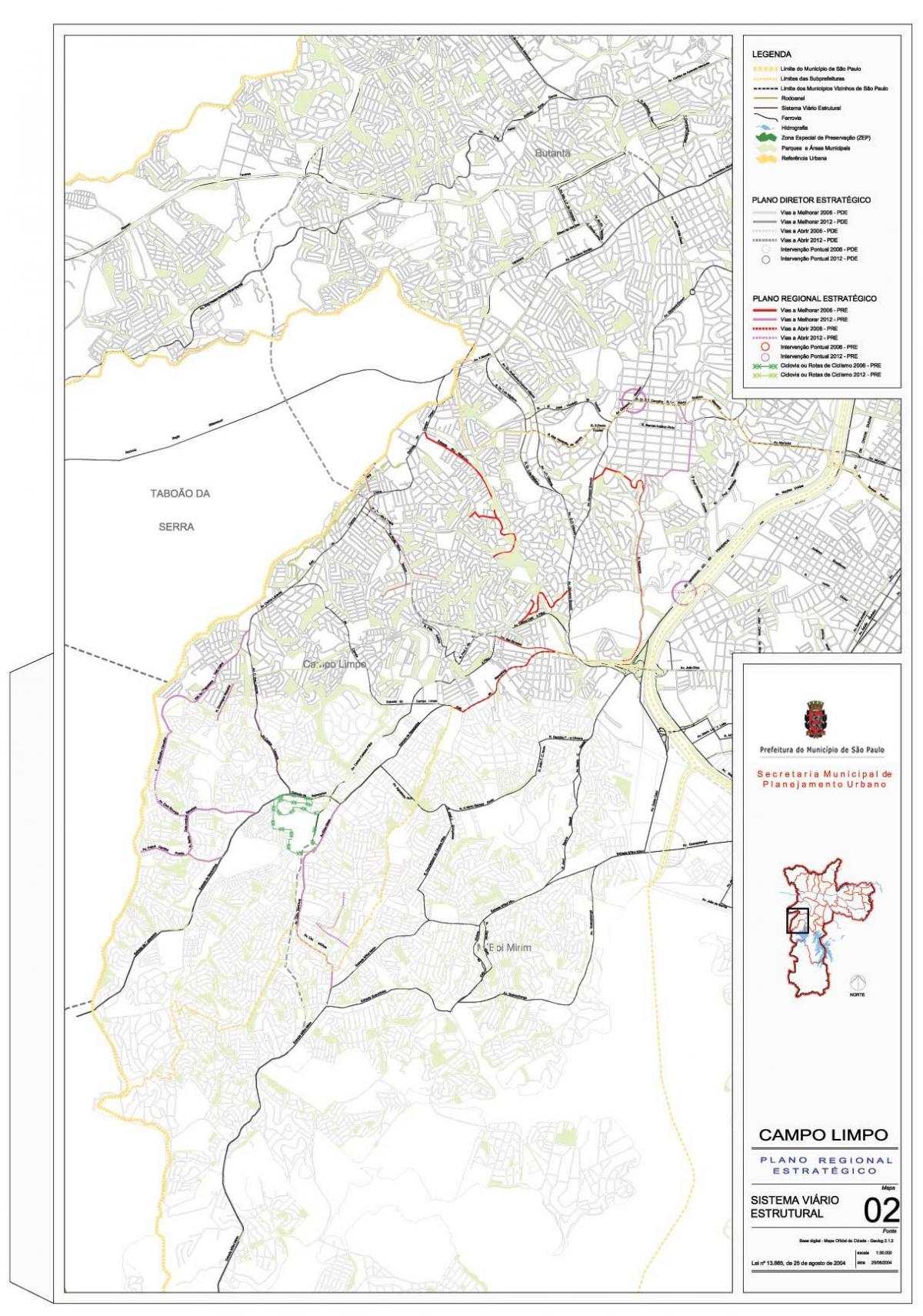 Mapa Unajmili Limpo Sao Paulo - Putevi