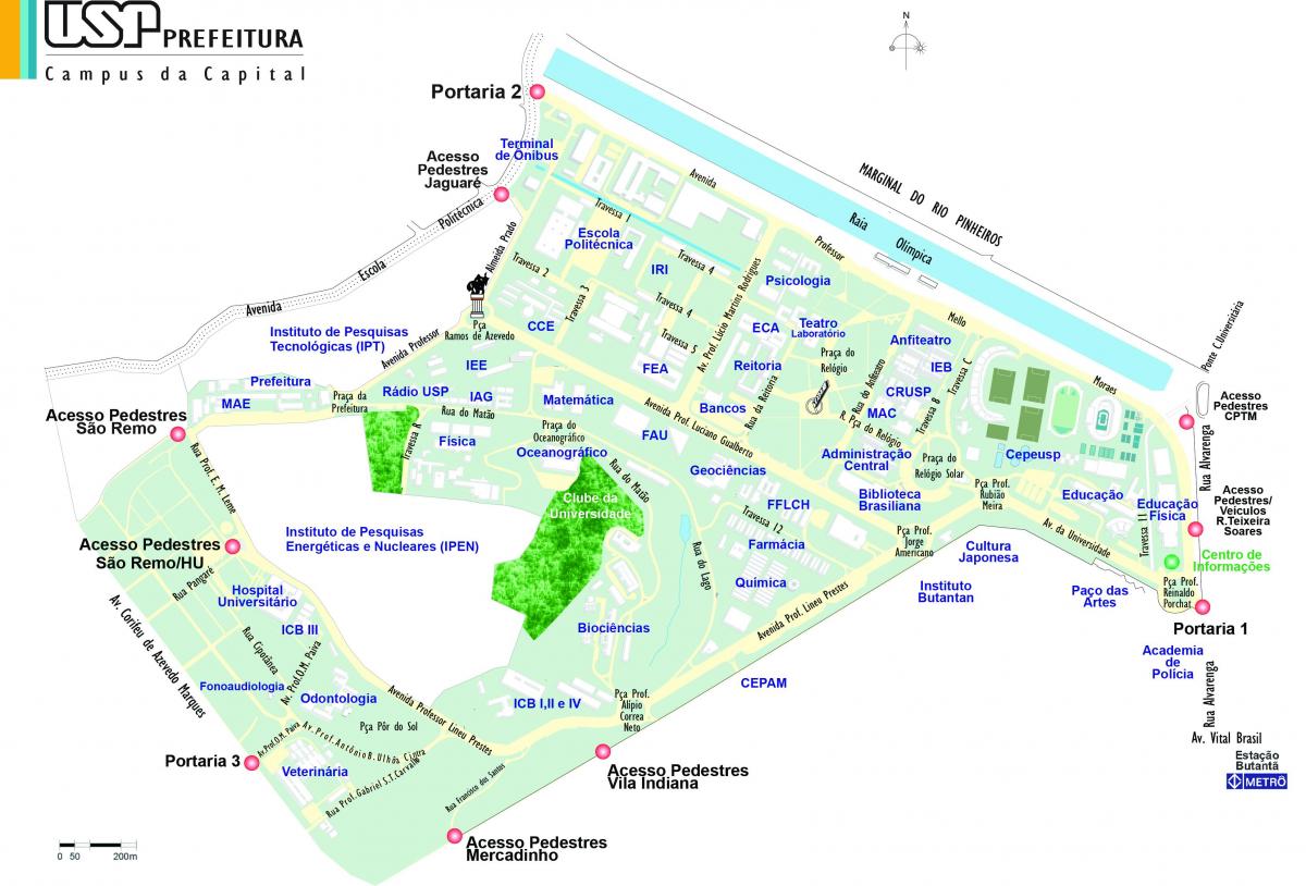 Mapi univerziteta u Sâo Paulo - USP