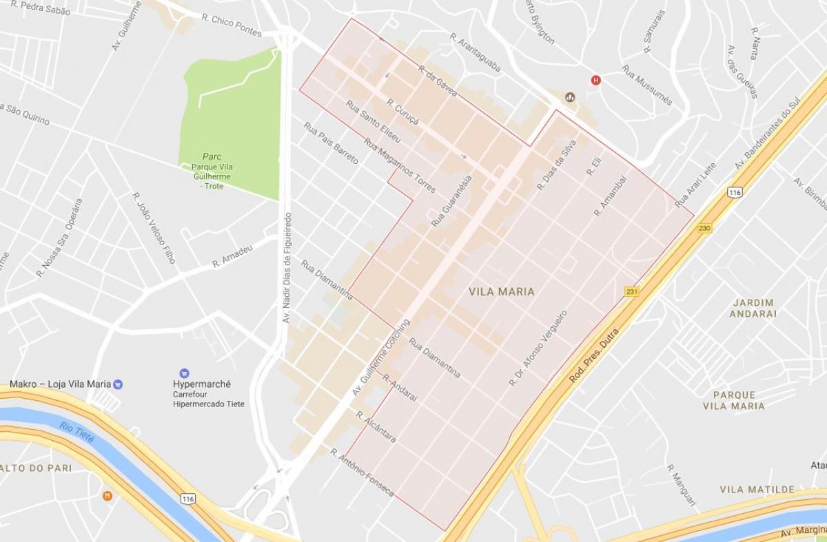 Mapa Vila Maria Sao Paulo