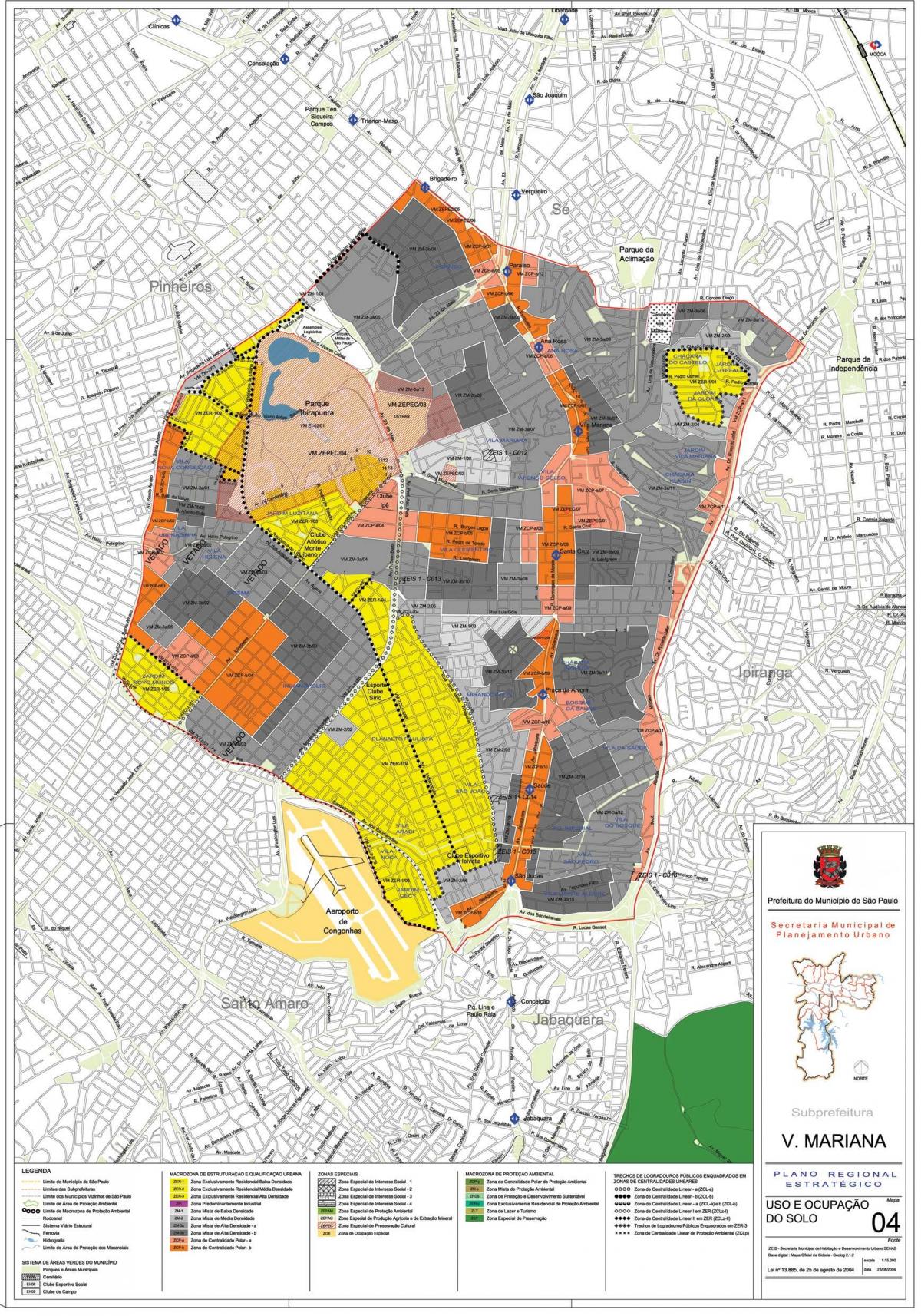 Mapa Vila Mariana Sao Paulo - Okupacija tlu