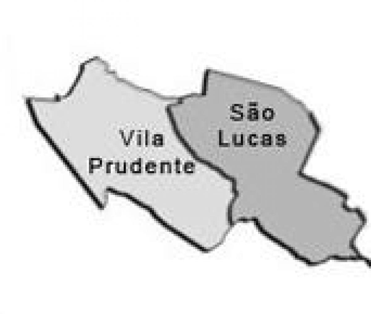 Mapa Vila Prudente pod-prefektura