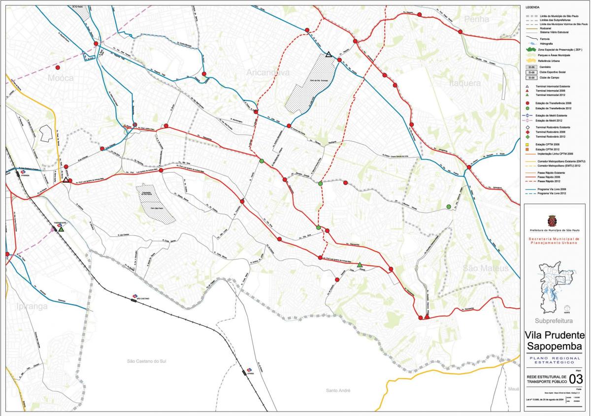 Mapa Vila Prudente Sao Paulo - Javni prijevoz