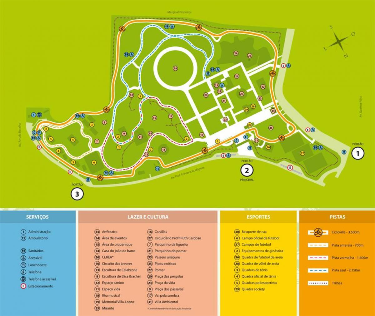 Mapa Vilu-Lobos park