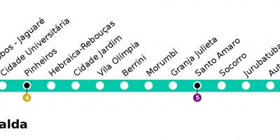 Mapa CPTM Sao Paulo - Linija 9 - Esmeralde