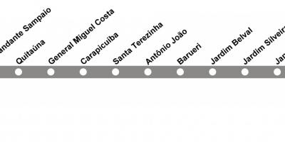 Mapa CPTM Sao Paulo - Liniji 10 - Dijamant