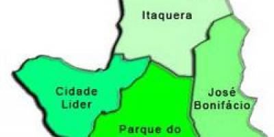 Mapa Itaquera pod-prefektura