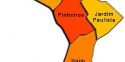 Mapa Pinheiros pod-prefektura