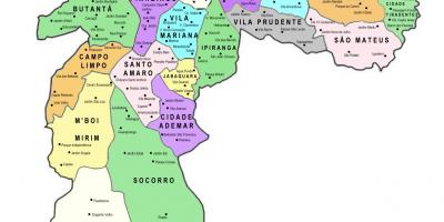 Mapa pod-prefekture Sao Paulo