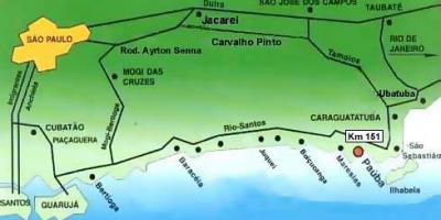 Mapa Sao Paulo plaže