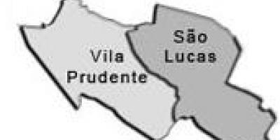 Mapa Vila Prudente pod-prefektura