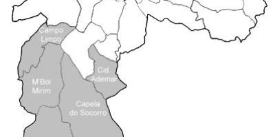 Mapa zoni Sul Sao Paulo