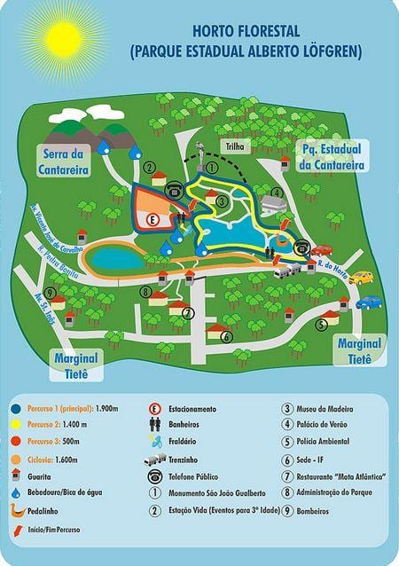 Mapa Alberto Löfgren park - vrt cvetne