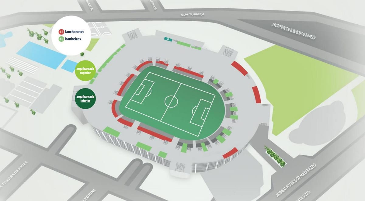 Mapa Allianz Parque - Niže tribina