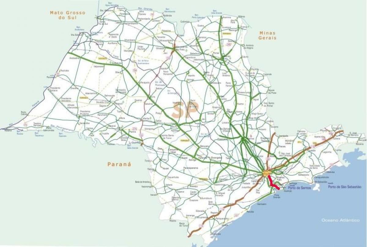 Mapa Anchieta autoput - SP 150