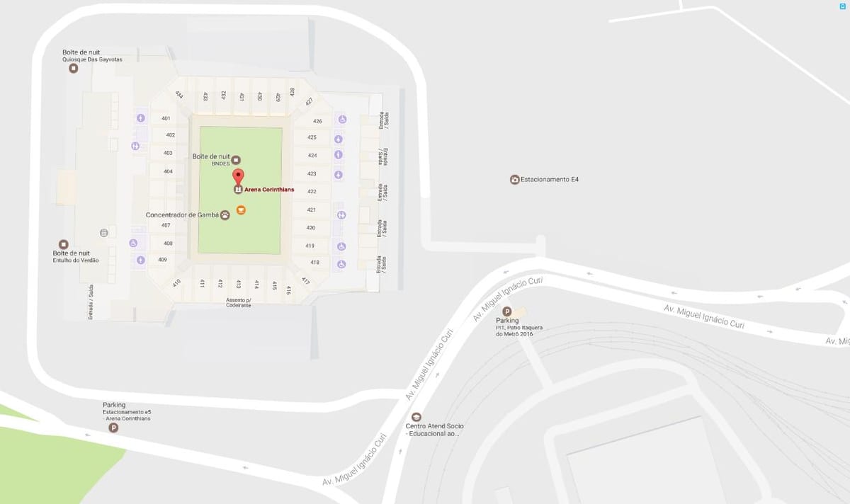 Mapa Arena Korinćanima - Pristup