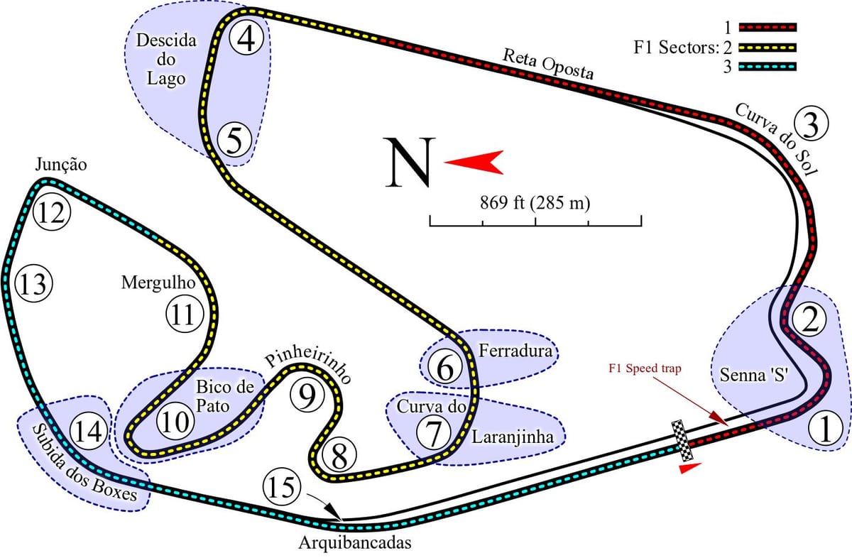 Mapa Autódromo José Carlos Pace Sao Paulo