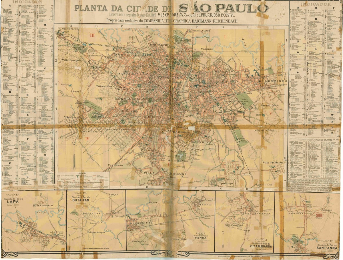 Mapa bivši Sao Paulo - 1913