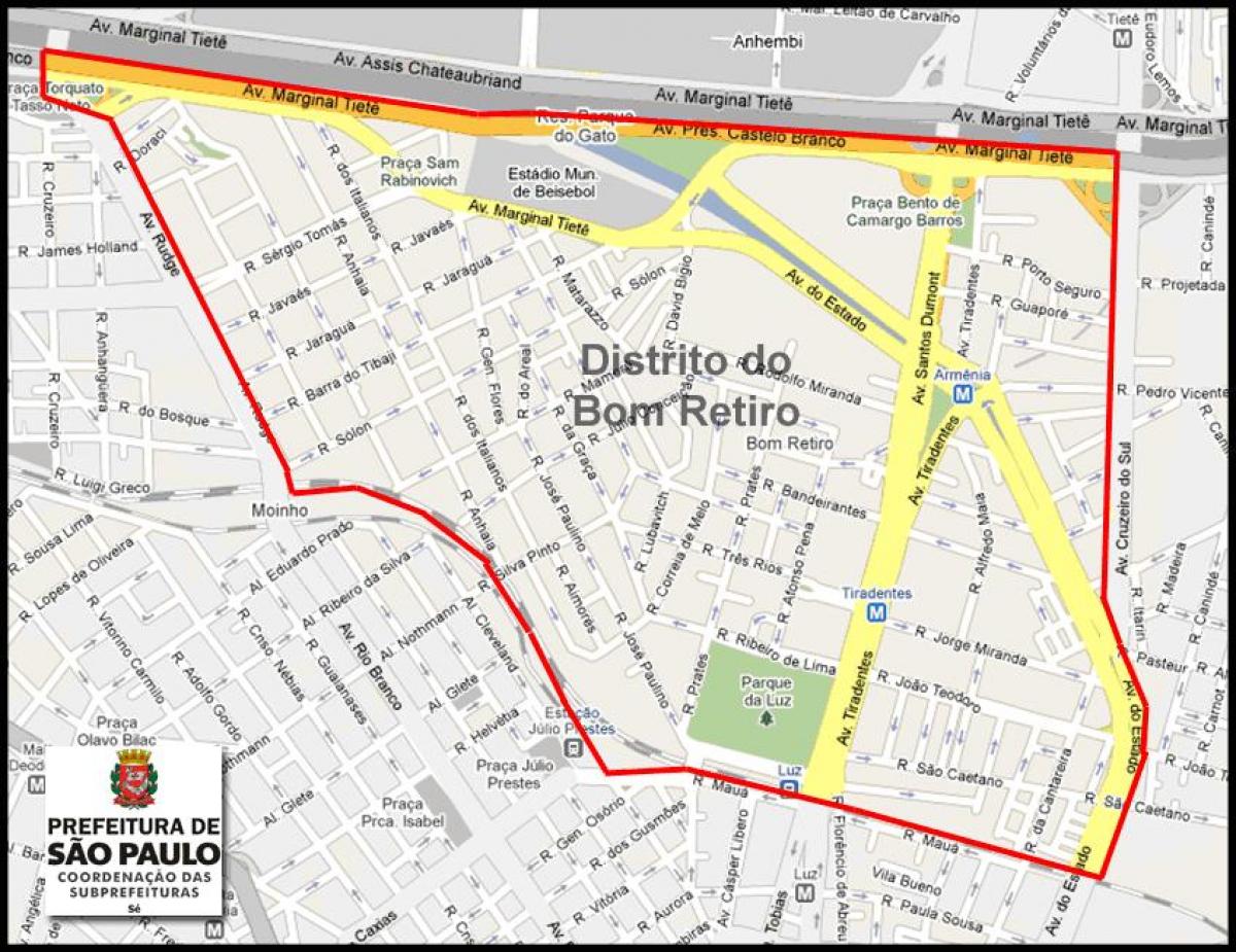 Mapa Bom Retiro Sao Paulo