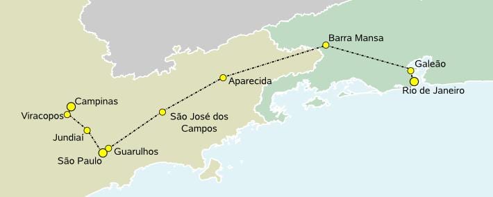 Mapa brzi voz u Sâo Paulo