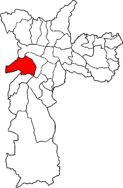Mapa Butantã pod-prefektura Sao Paulo