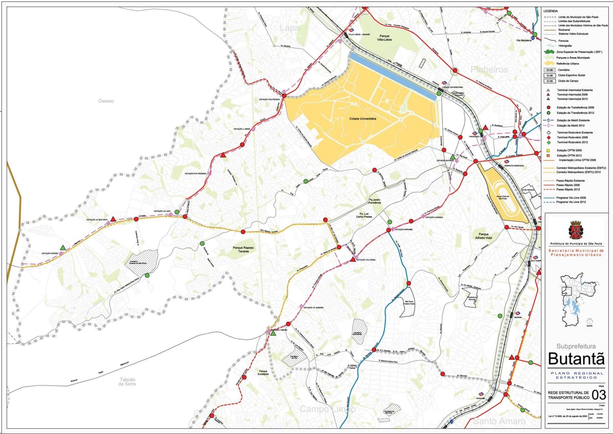 Mapa Butantã Sao Paulo - Javni prijevoz