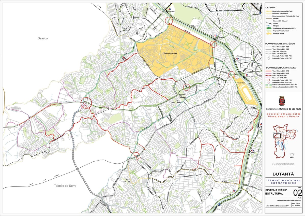 Mapa Butantã Sao Paulo - Putevi