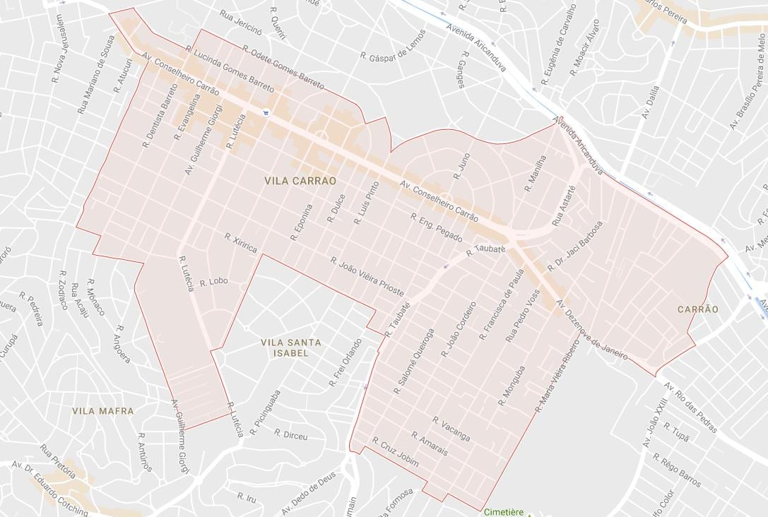 Mapa Carrão Sao Paulo