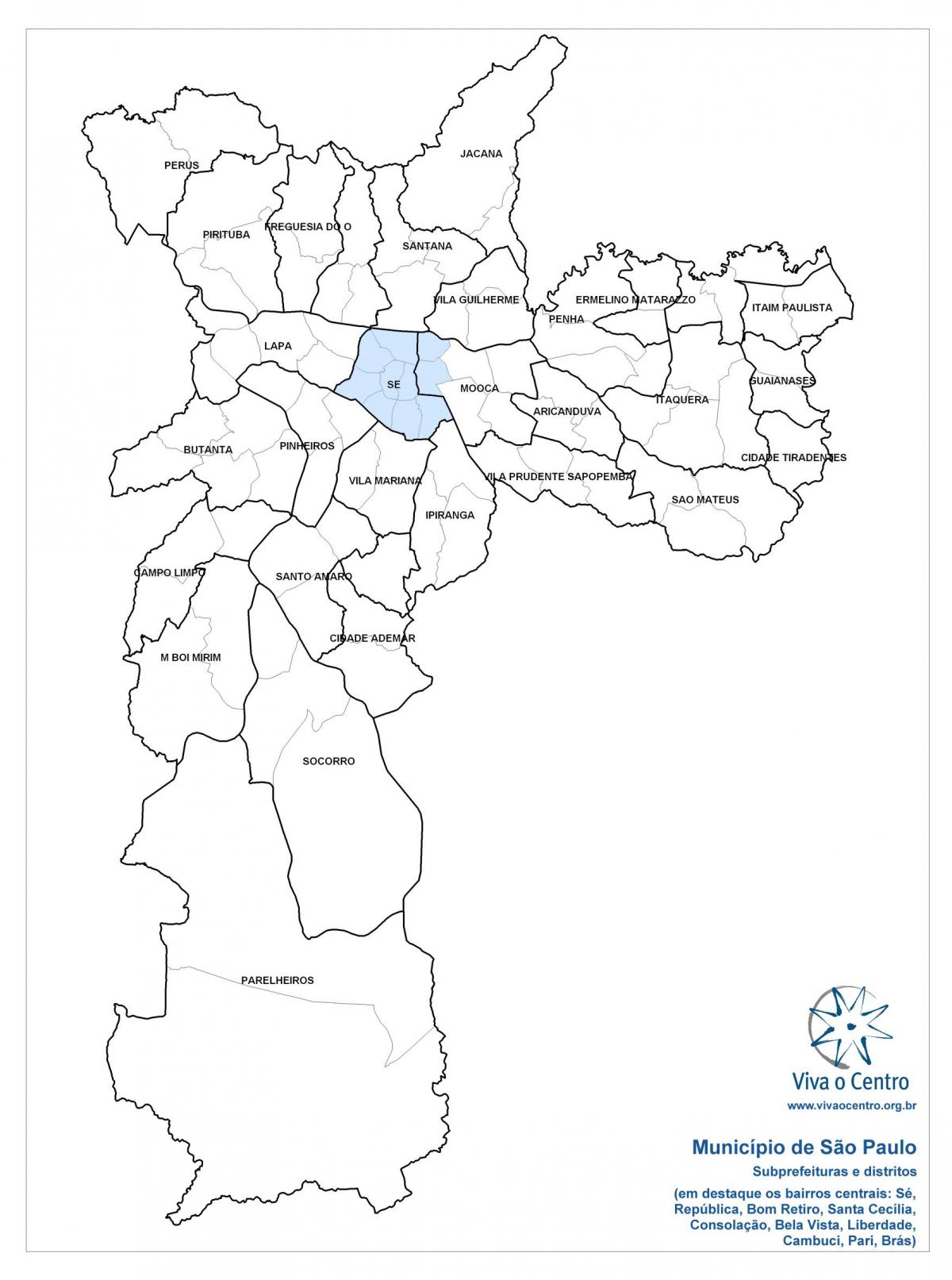 Mapi Centralne zoni Sao Paulo