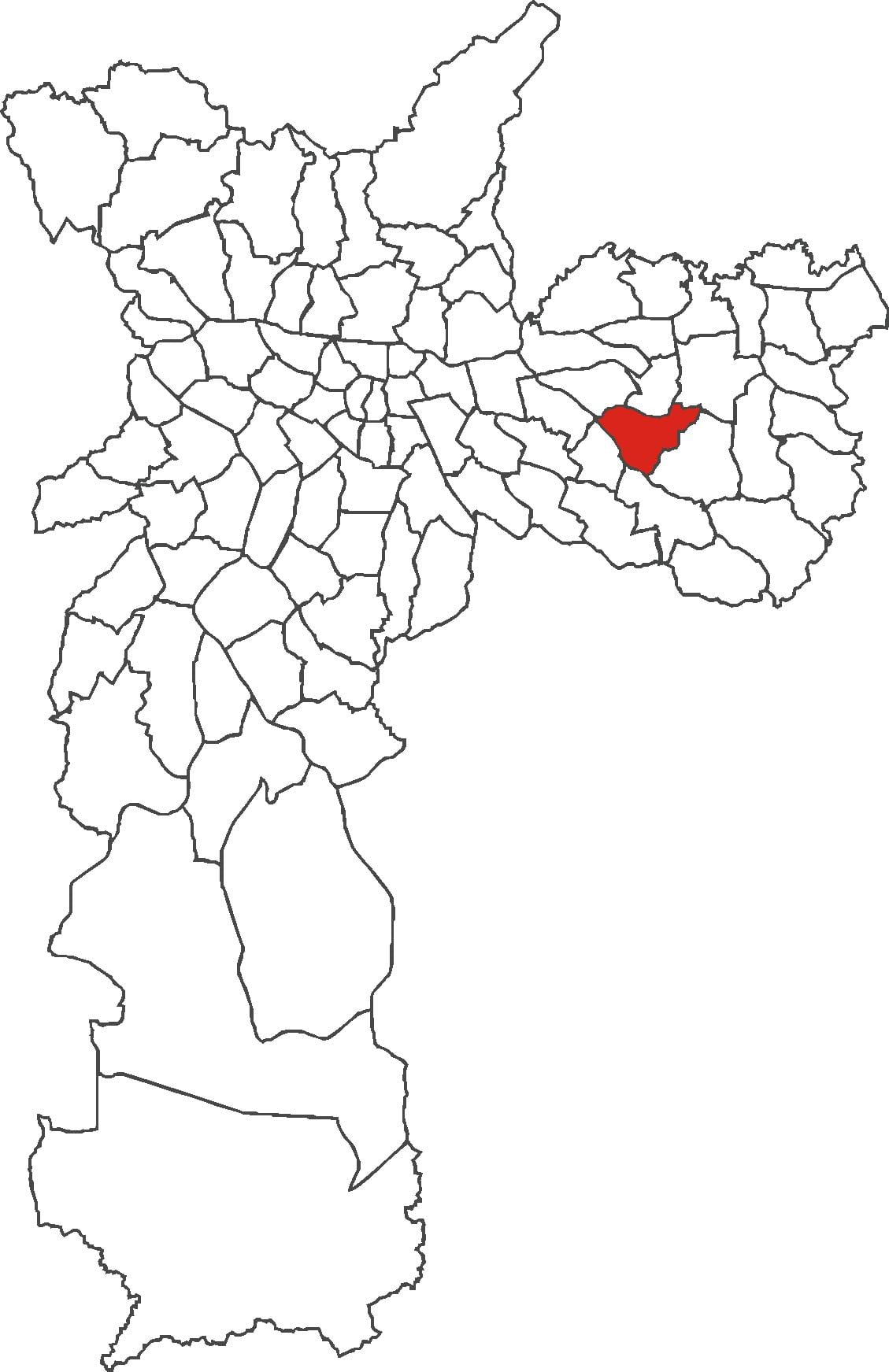 Mapa Cidade Líder distriktu