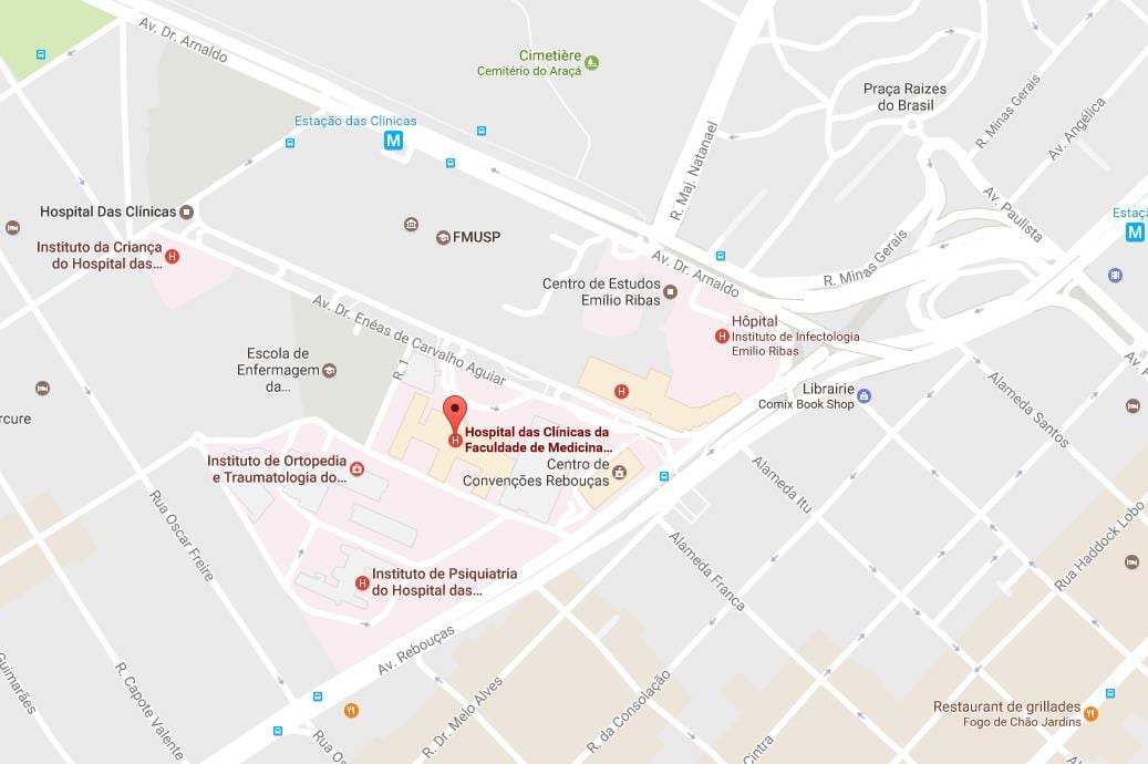 Mapa Clínicas bolnici