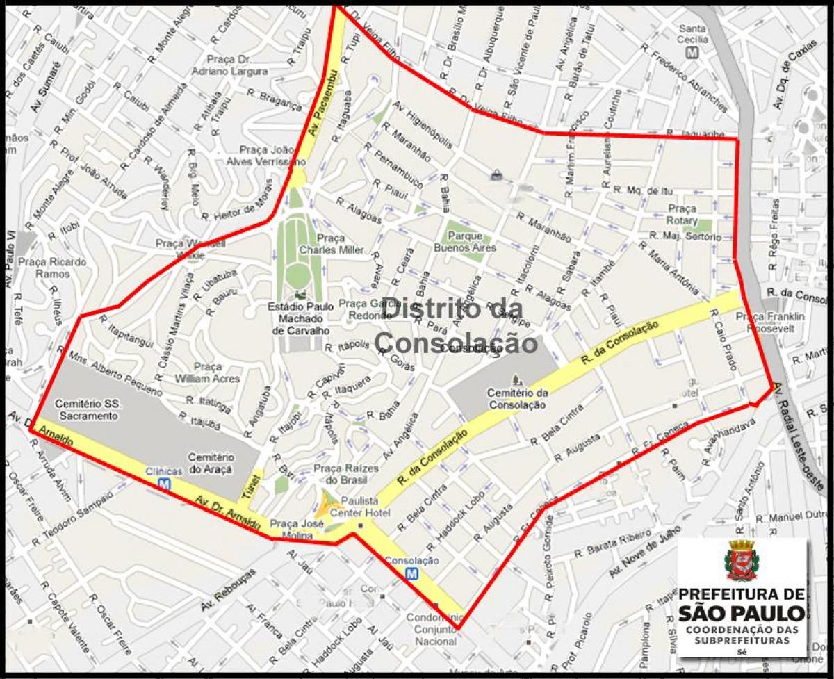 Mapa Consolação Sao Paulo