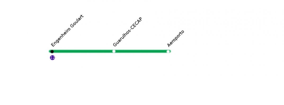 Mapa CPTM Sao Paulo - Line 13 - Jade